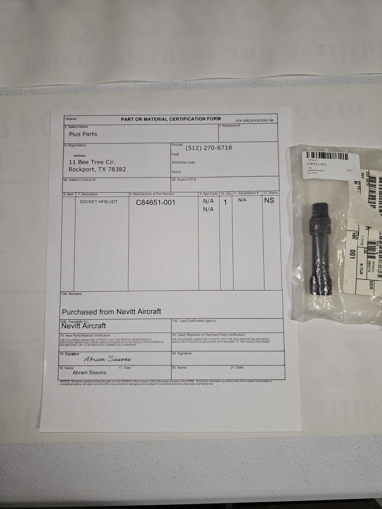 Certification form.